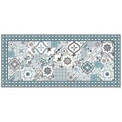 3S. x Home Tapis Vinyle Mosaïque bleuBoîte 50x112 Sale