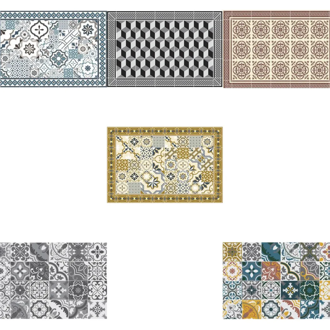 3S. x Home Tapis Vinyle Mosaïque Boîte 50x75 Marron Discount