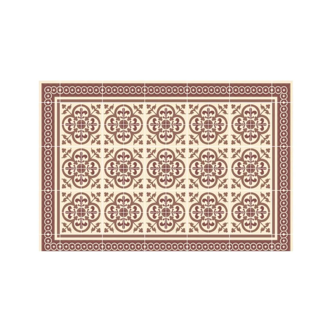 3S. x Home Tapis Vinyle Mosaïque Boîte 50x75 Marron Discount
