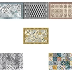 3S. x Home Tapis Vinyle Mosaïque multicolore Boîte 50x75 Best