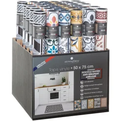 3S. x Home Tapis Vinyle Mosaïque ocre Boîte 50x75 Doré Discount