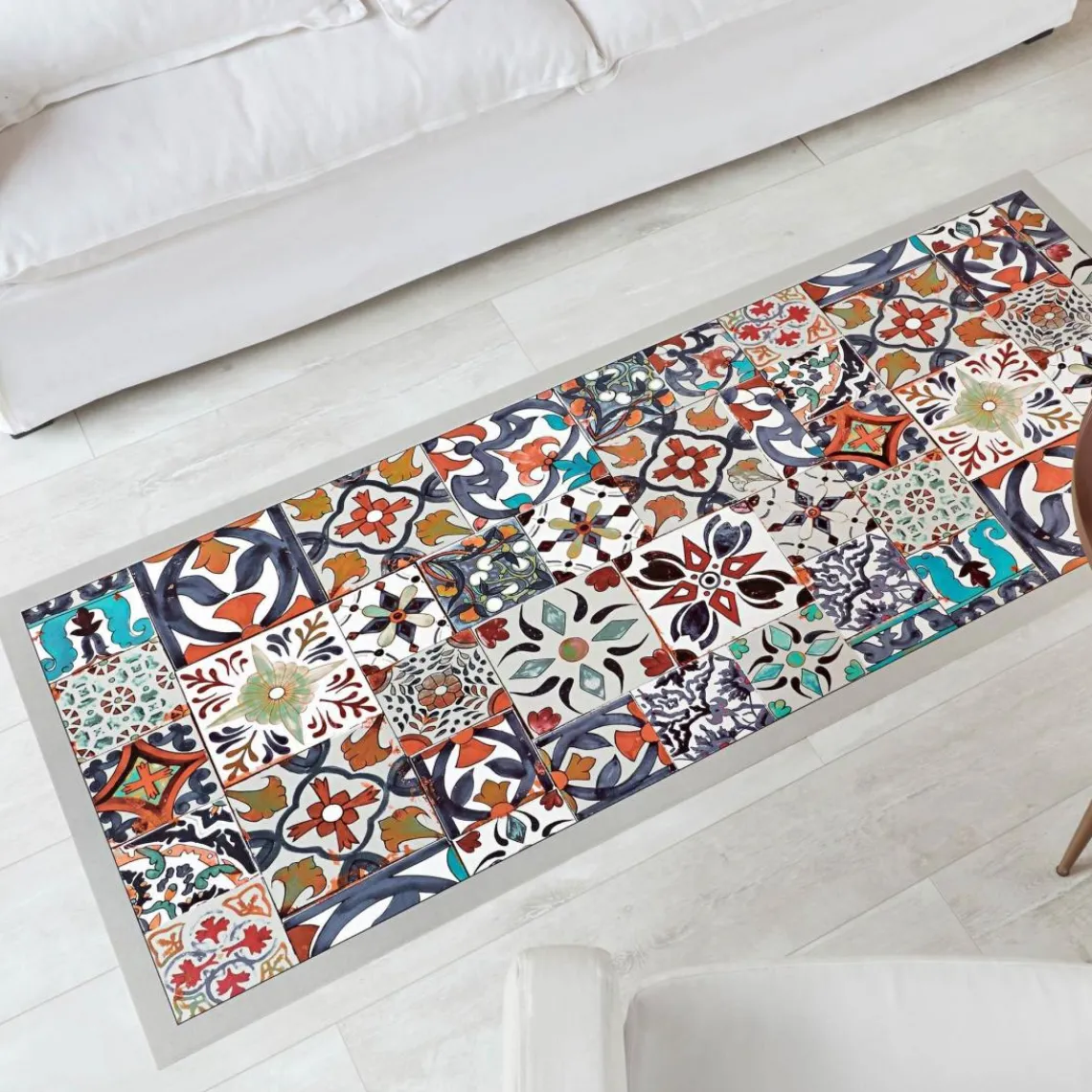 Becquet Tapis vinyle VIDAS carreaux de ciment colorés Hot