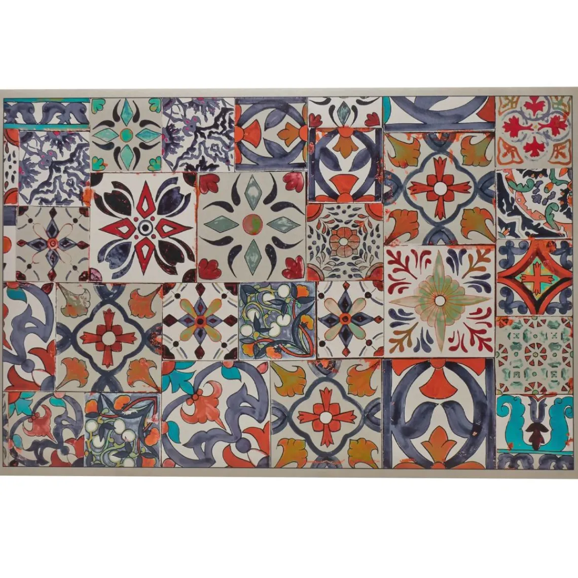 Becquet Tapis vinyle VIDAS carreaux de ciment colorés Hot