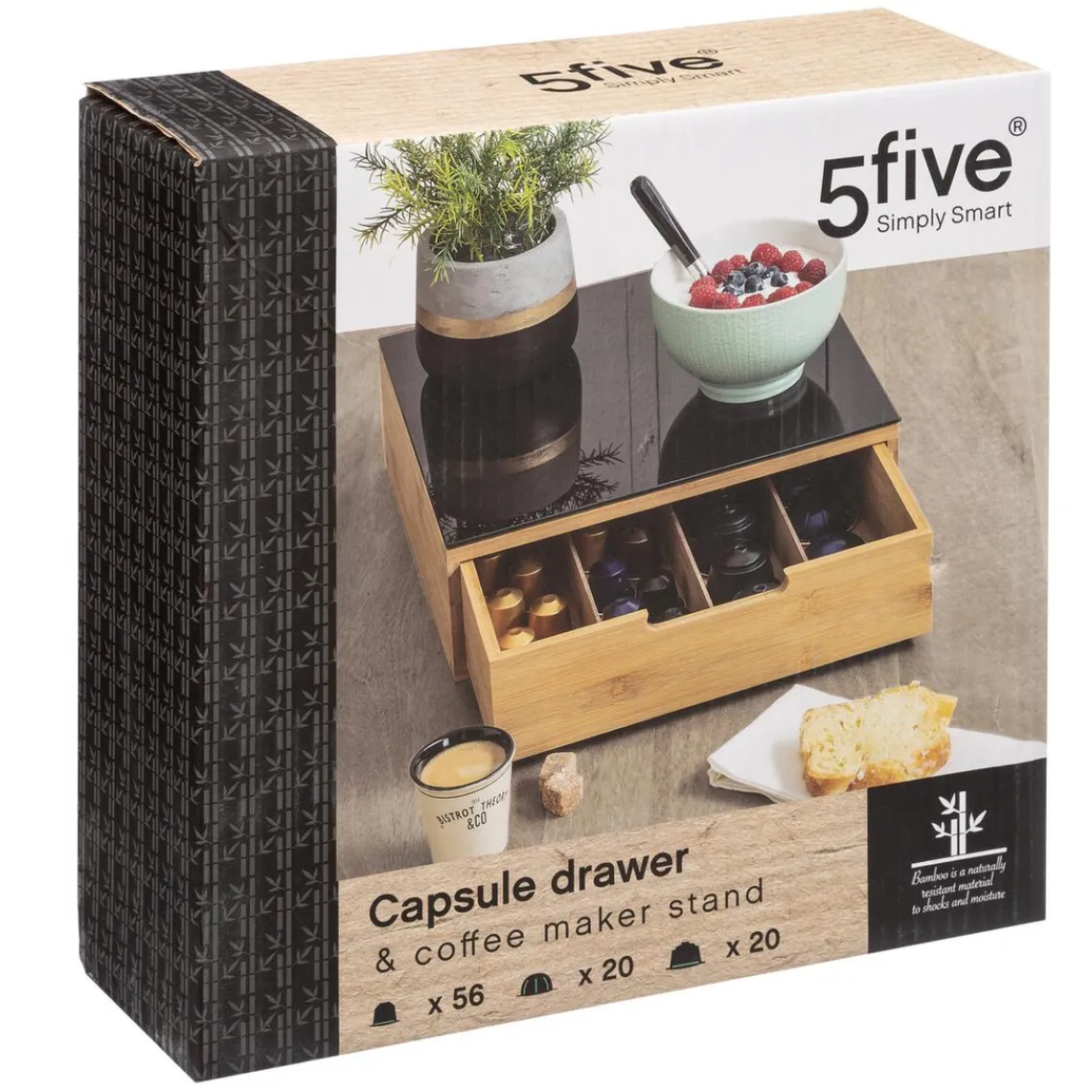 3S. x Home Tiroir Porte Caps Noir Bambou Best