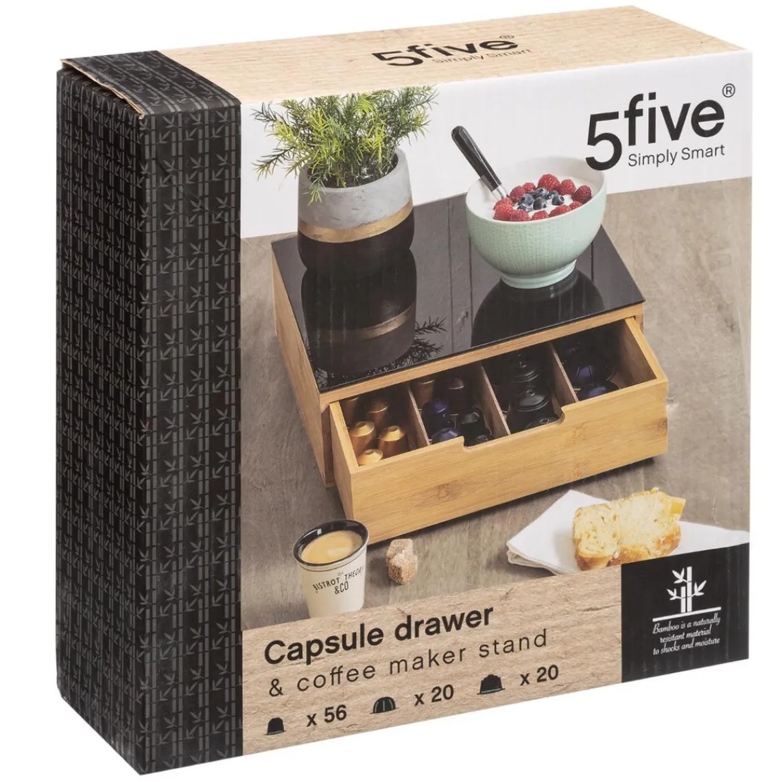 3S. x Home Tiroir Porte Caps Noir Bambou Best