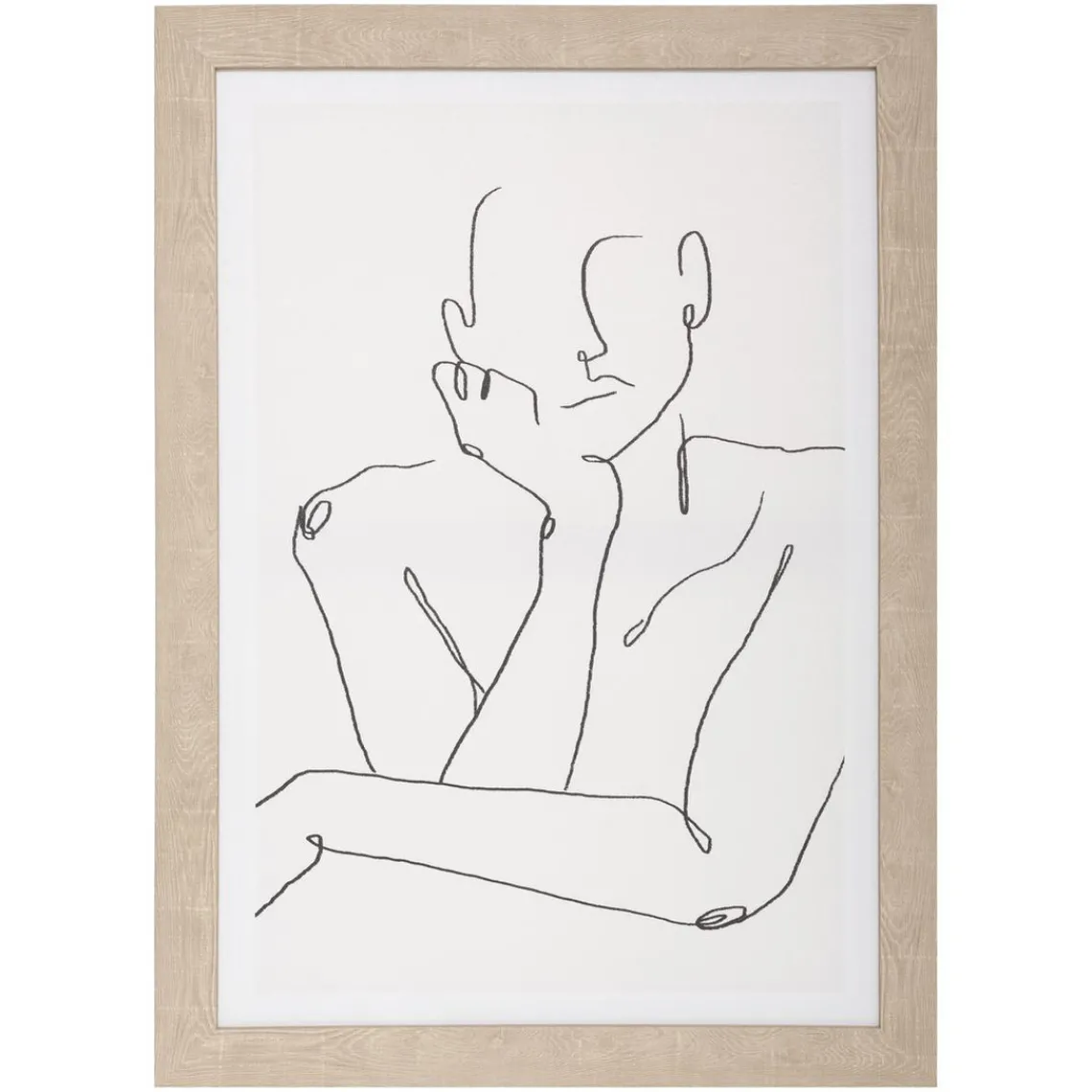 3S. x Home Toile Imprimé et Cadre Visage Visage de Face 50 x 70 Discount