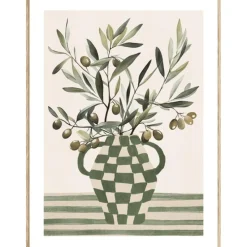 3S. x Home Toile imprimée encadrée Claudia vert