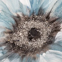 3S. x Home Toile Peinture Fleurs bleu 48 x 48 cm Discount