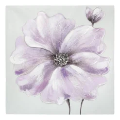 3S. x Home Toile Peinture Fleurs violet 48 x 48 cm Best