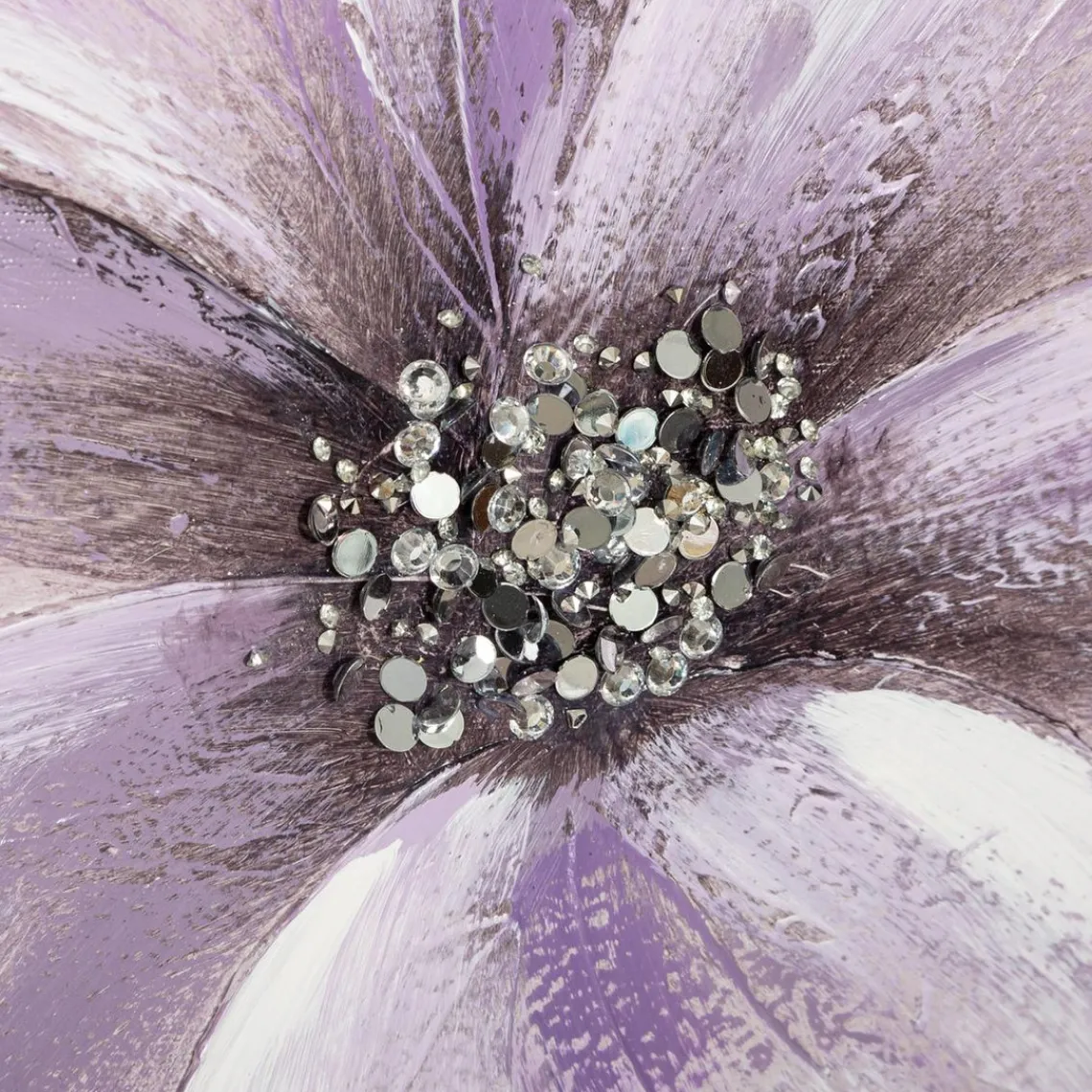 3S. x Home Toile Peinture Fleurs violet 48 x 48 cm Best