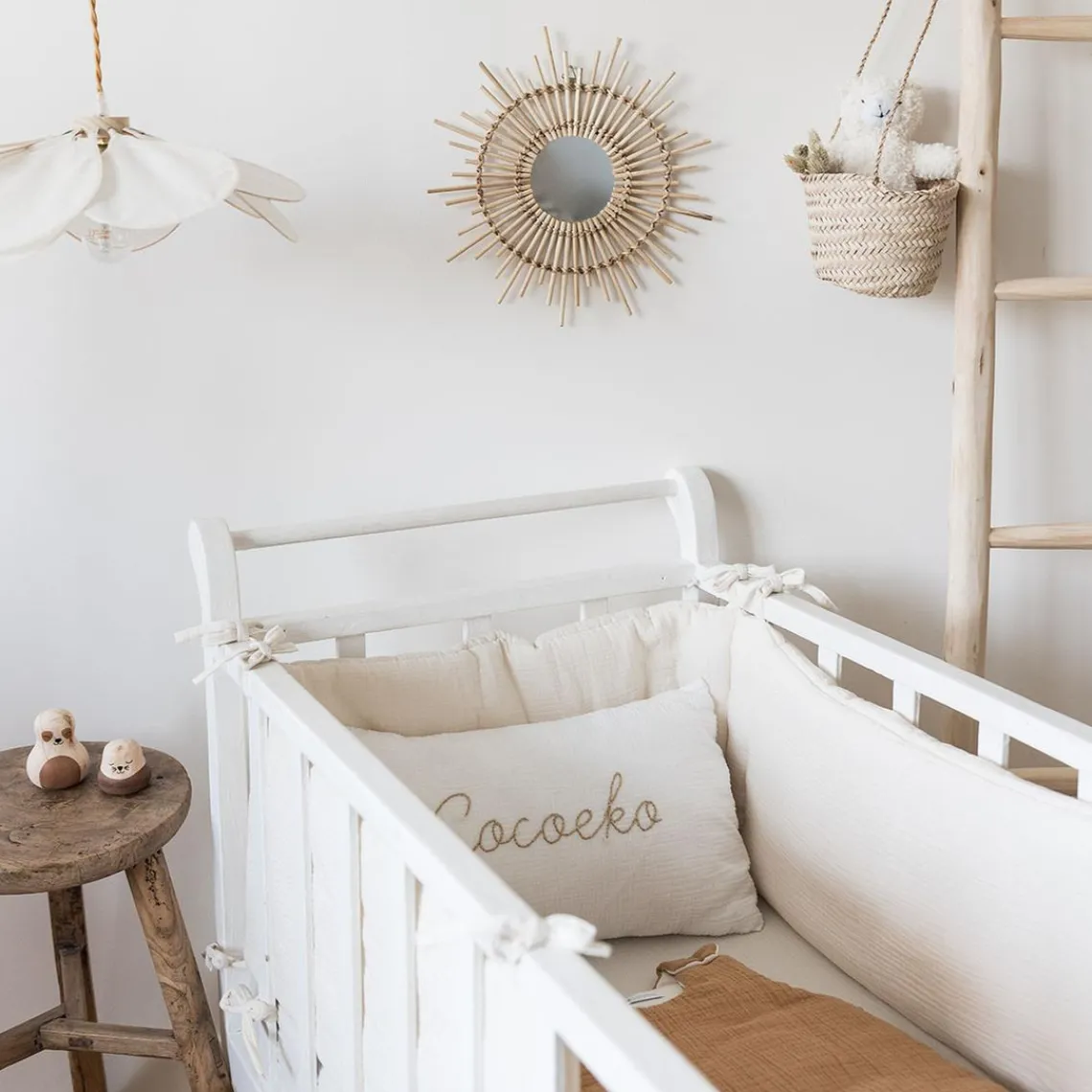 Cocoeko Tour de lit en gaze de coton ECRU Outlet