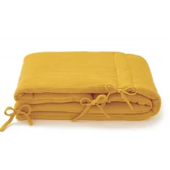 Cocoeko Tour de lit en gaze de coton MOUTARDE Discount