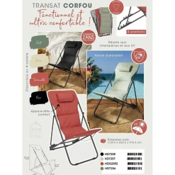 3S. x Home Transat Pliant en Métal vert kaki