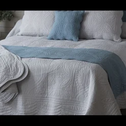 Becquet Tête de lit en boutis uni pur coton - Gris Perle Sale