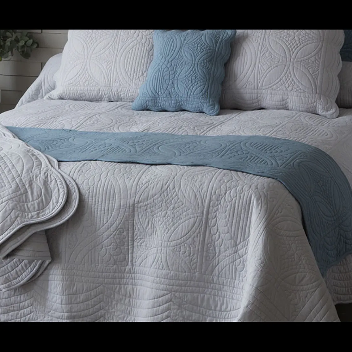 Becquet Tête de lit en boutis uni pur coton - Gris Perle Sale