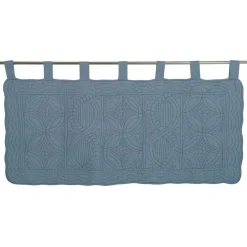 Becquet Tête de lit en boutis uni pur coton - bleu grisé New
