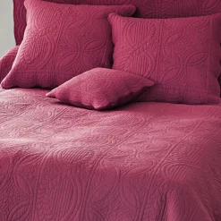 Becquet Tête de lit en boutis uni coton - Rouge Online