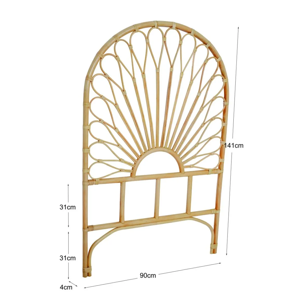 3S. x Home Tête de lit en rotin design intemporel des finitions soignées Discount