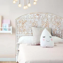 3S. x Home Tête de lit style oriental bois sculpté Linium Gris patiné Hot