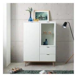 Calicosy Vaisselier avec 2 Portes et 2 Tiroirs COPENHAGUE Blanc Hot