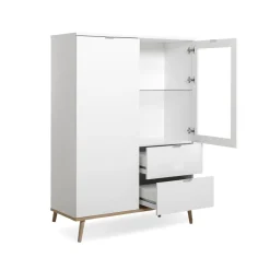 Calicosy Vaisselier avec 2 Portes et 2 Tiroirs COPENHAGUE Blanc Hot