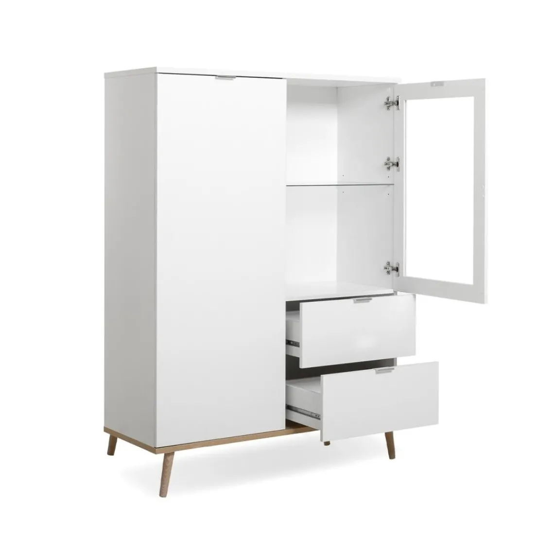 Calicosy Vaisselier avec 2 Portes et 2 Tiroirs COPENHAGUE Blanc Hot