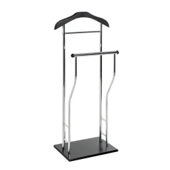 3S. x Home Valet de chambre tube en acier chromé cintre laqué noir Sale