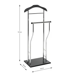 3S. x Home Valet de chambre tube en acier chromé cintre laqué noir Sale