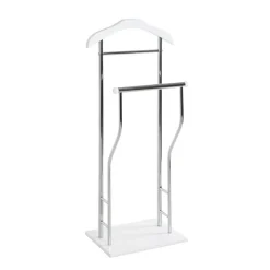 3S. x Home Valet de chambre tube en acier chromé cintre laqué blanc Sale