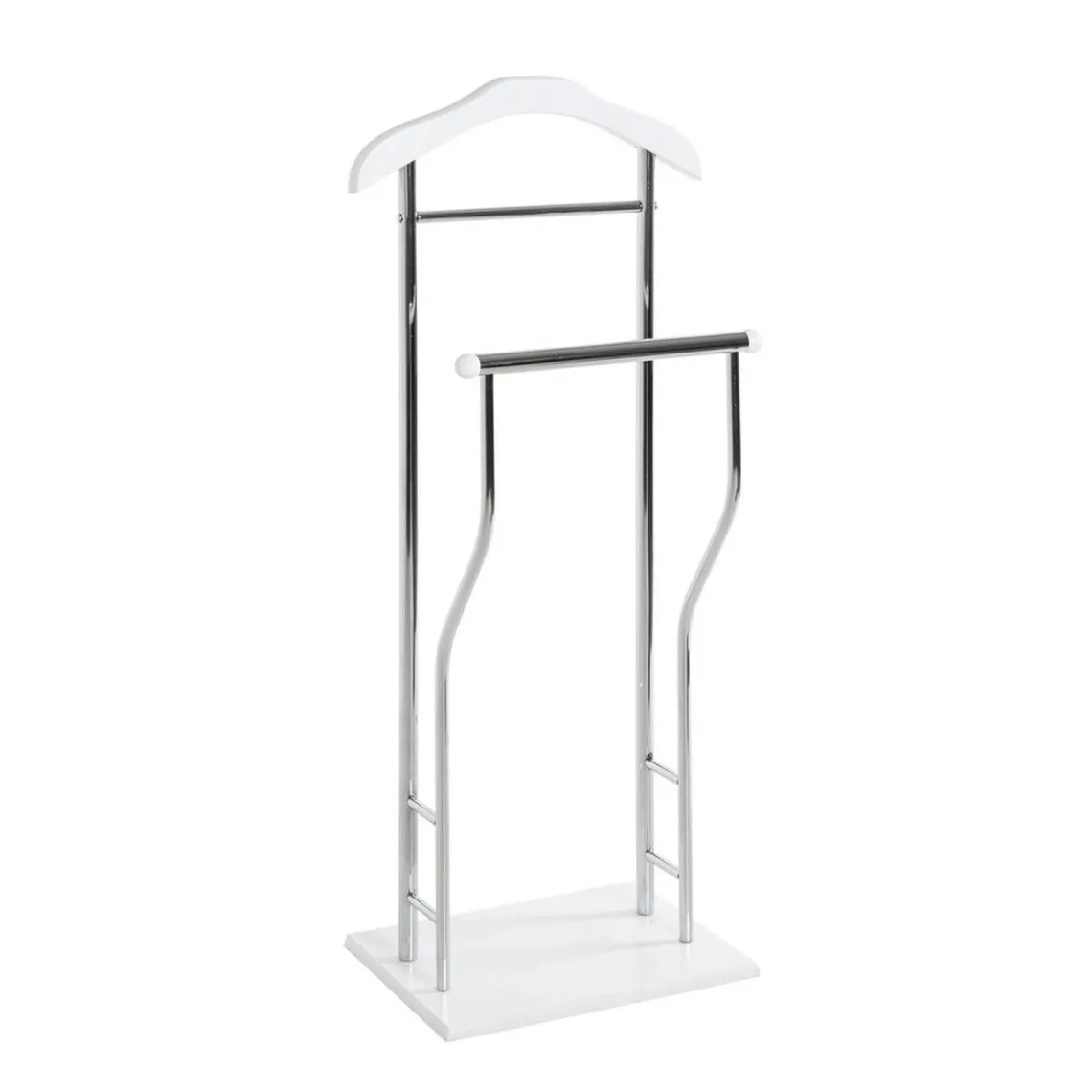 3S. x Home Valet de chambre tube en acier chromé cintre laqué blanc Sale