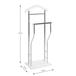 3S. x Home Valet de chambre tube en acier chromé cintre laqué blanc Sale