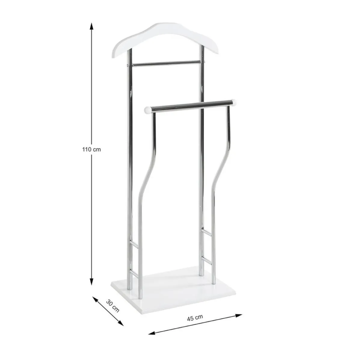 3S. x Home Valet de chambre tube en acier chromé cintre laqué blanc Sale