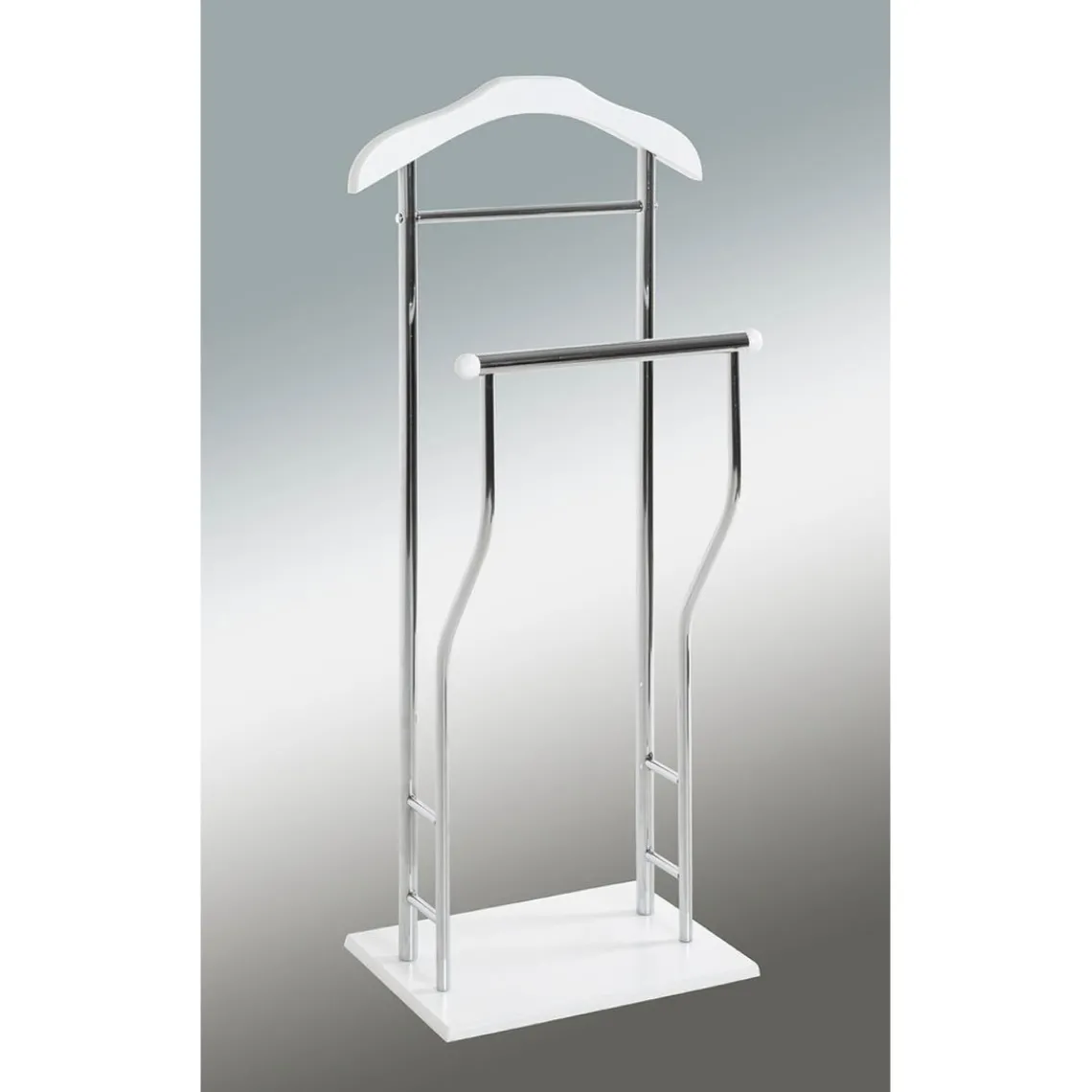 3S. x Home Valet de chambre tube en acier chromé cintre laqué blanc Sale