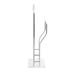 3S. x Home Valet de chambre tube en acier chromé cintre laqué blanc Sale