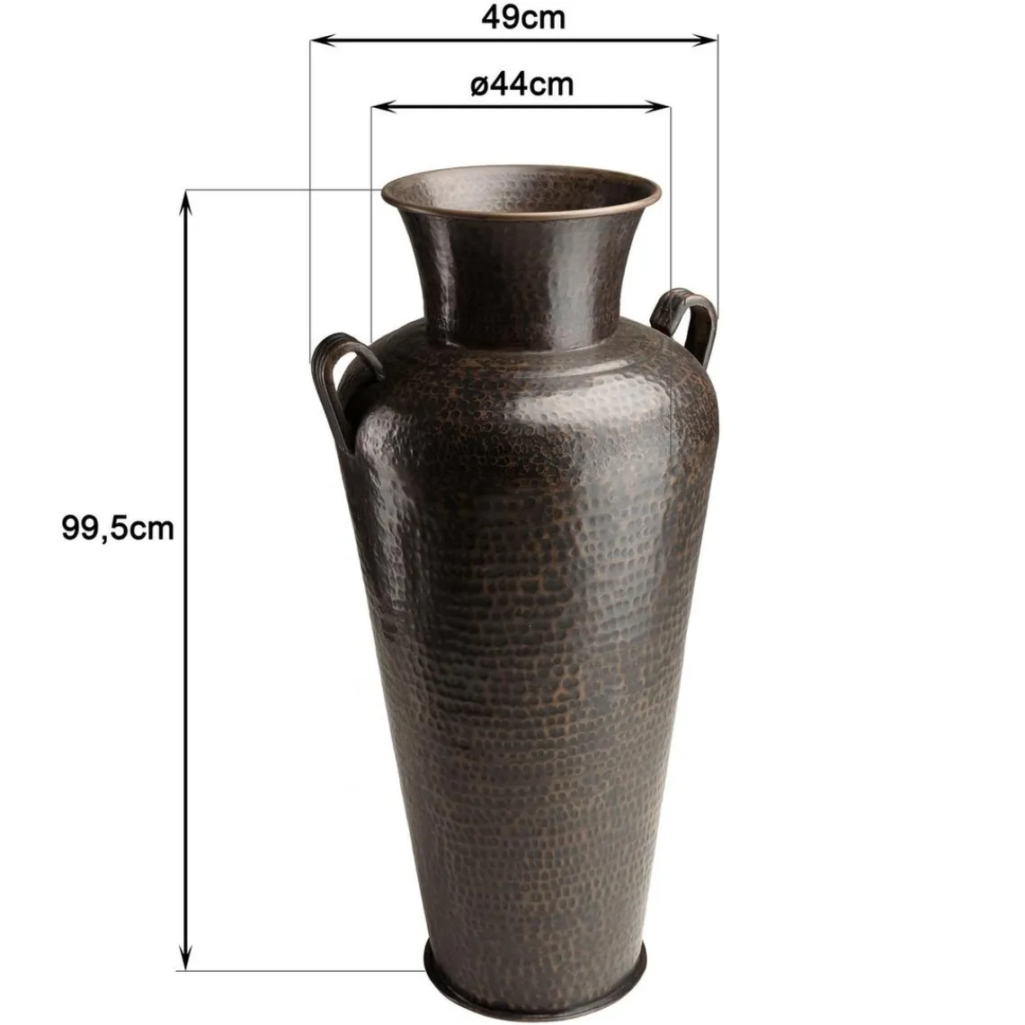 Macabane Vase alu avec anses couleur cuivre noir antique HONORE Hot