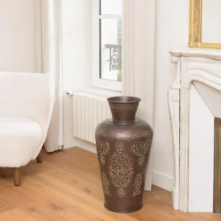Macabane Vase alu couleur cuivre foncé patine antique HONORE D37 cm Online