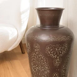 Macabane Vase alu couleur cuivre foncé patine antique HONORE D37 cm Online