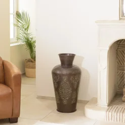 Macabane Vase alu couleur cuivre foncé patine antique HONORE D37 cm Online