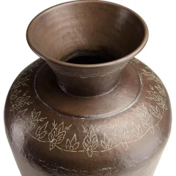 Macabane Vase alu couleur cuivre foncé patine antique HONORE D40 cm Sale