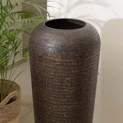 Macabane Vase alu couleur cuivre noir antique avec gravures HONORE Online
