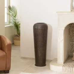 Macabane Vase alu couleur cuivre noir antique avec gravures HONORE Online