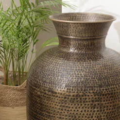 Macabane Vase alu couleur laiton noir antique effet martelé HONORE Best