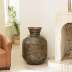 Macabane Vase alu couleur laiton noir antique effet martelé HONORE Best