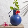 Becquet Vase contemporain en métal BELLEZZA bleue Outlet