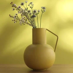 Becquet Vase contemporain en métal Jaune New
