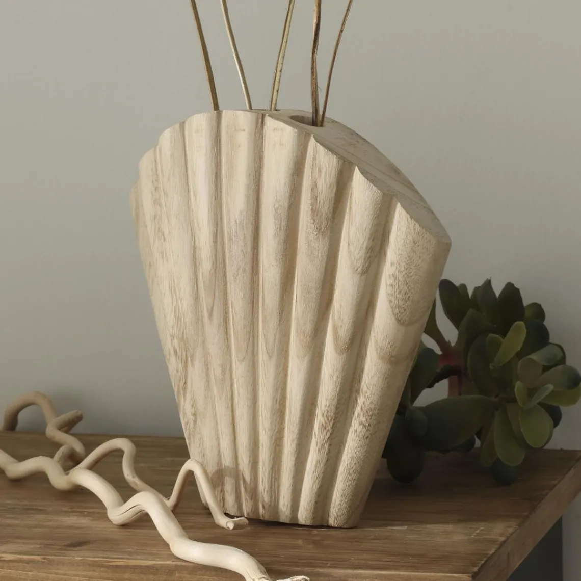 Becquet Vase en bois QUICO en forme coquillage Outlet