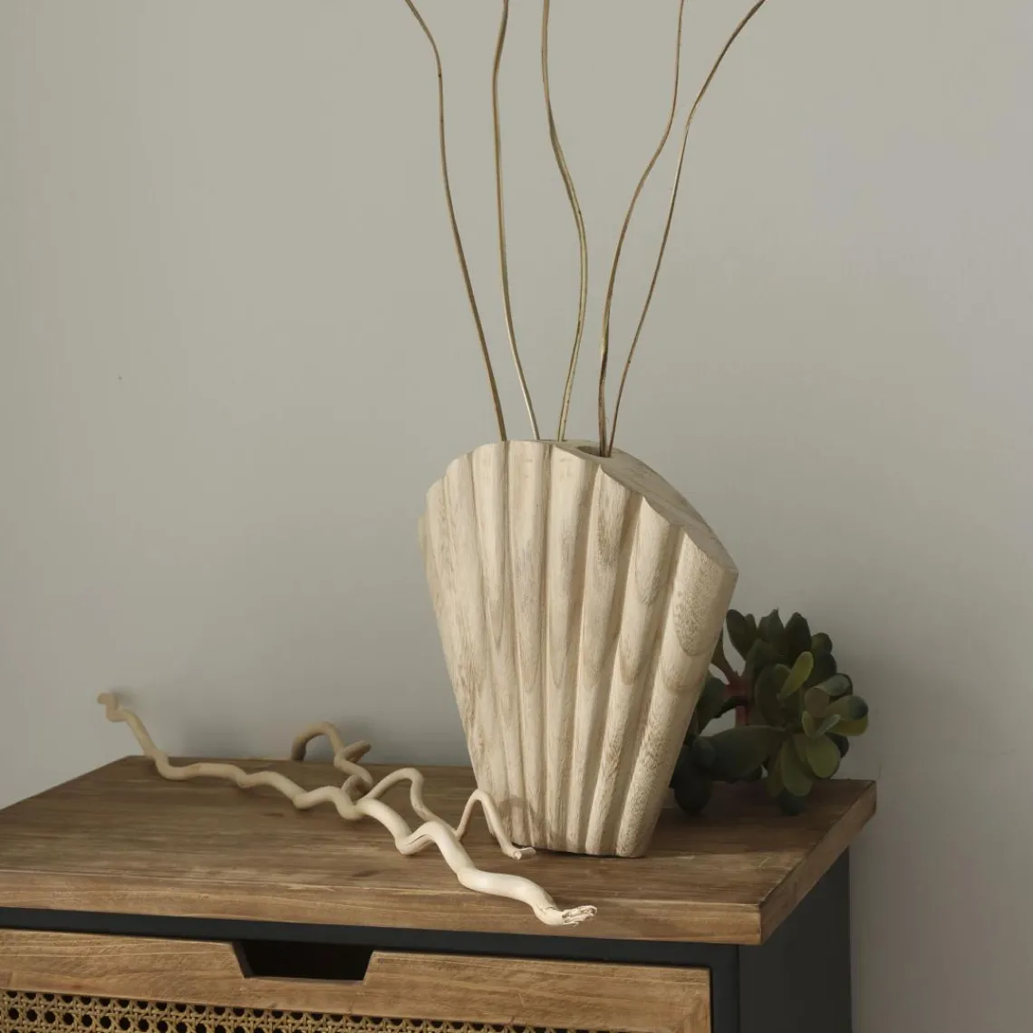 Becquet Vase en bois QUICO en forme coquillage Outlet