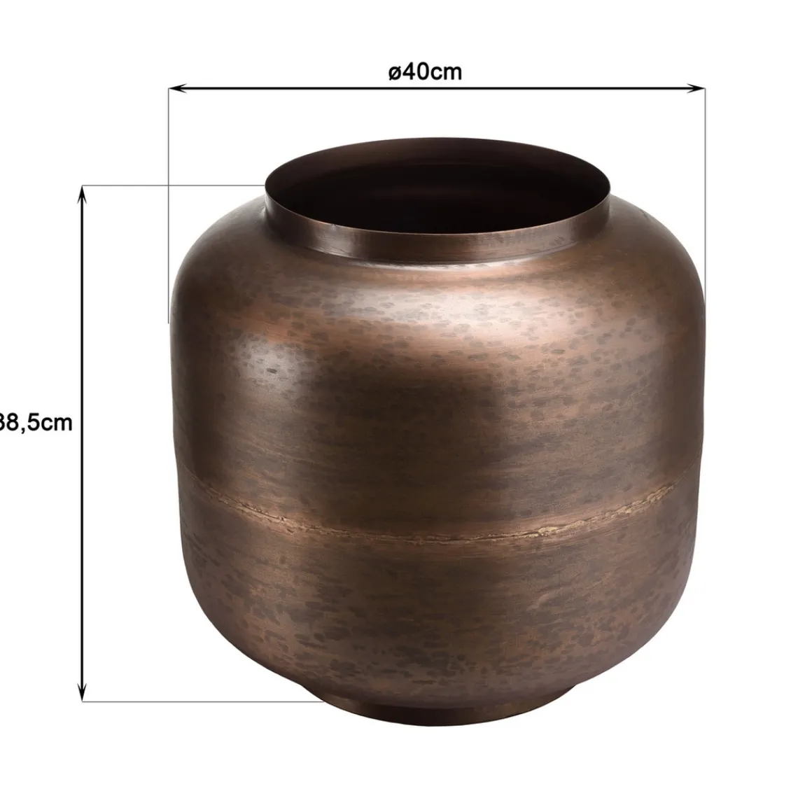Macabane Vase largeur en Acier couleur Bronze cuivré JOHAN Clearance