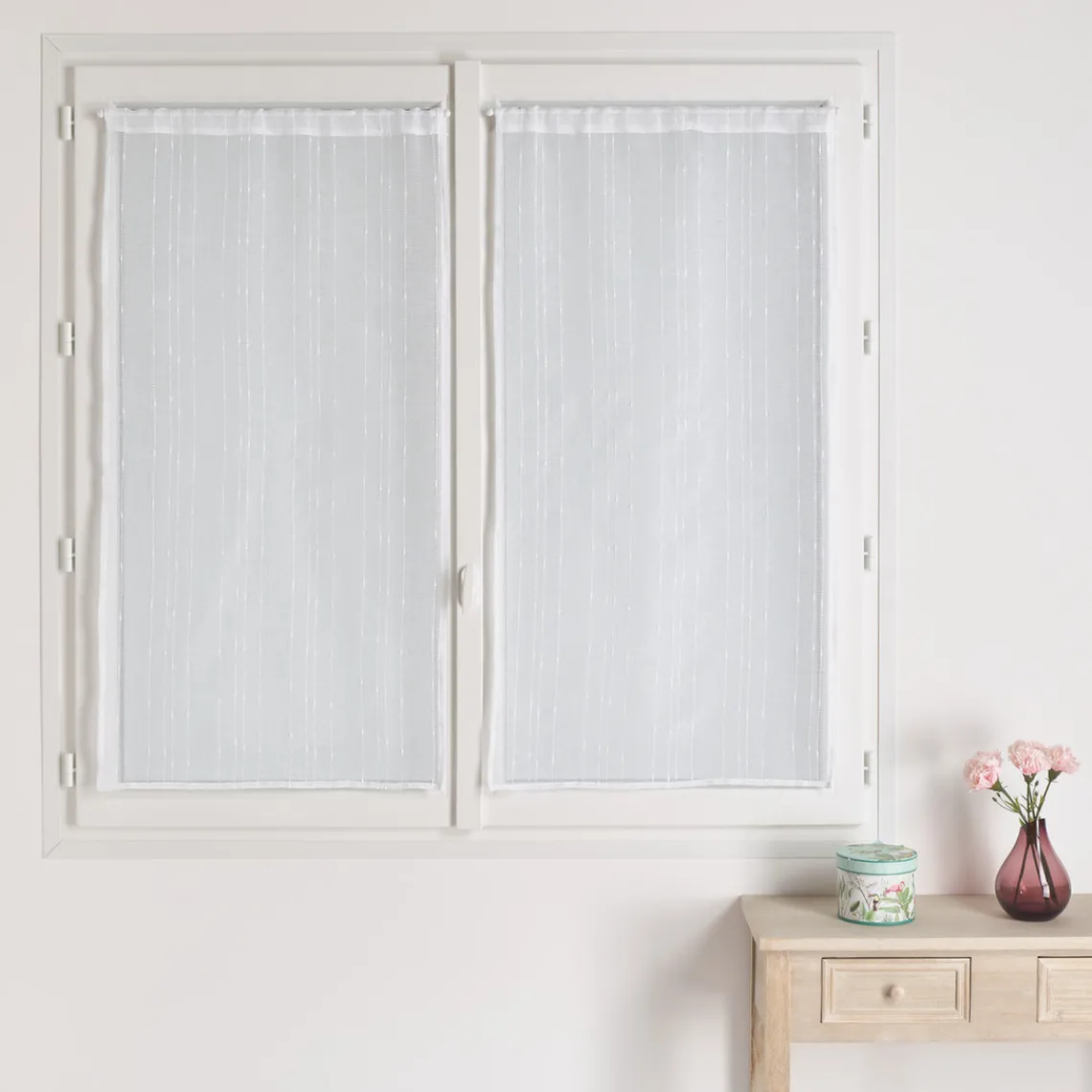 3S. x Home Vd paire en etamine fils flammes ASTORIA - Blanc New