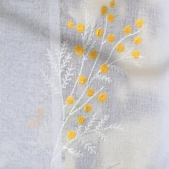 3S. x Home Vd paire voilage en etamine 60x120 brodee MIMOSA - jaune Sale